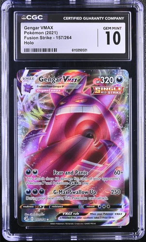 Gengar VMAX Full Art 157/264 Pokemon Card Swsh0 Fusion Strike CGC 10