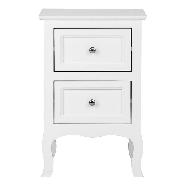 White Finish Contemporary Nightstand Side End Table With Drawer 24 H For Sale Online Ebay