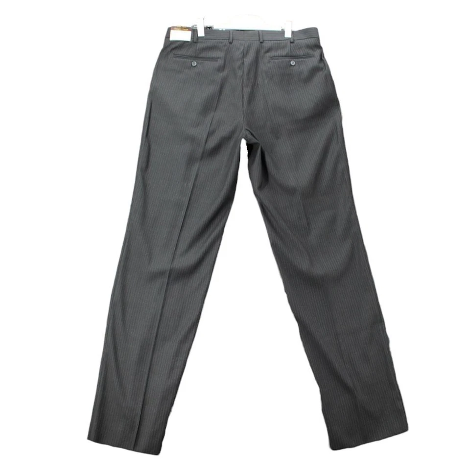 Pantalones de vestir Giorgio Cerruti para hombre talla 40 x 46 Super 150 gris dobladillo sin terminar nuevos con etiquetas Foto 2 de 4
