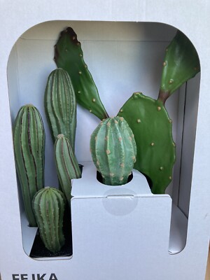 Set Of 3 IKEA FEJKA Artificial Potted Cactus Plant 6 3/4, 12 1/2, 15  3/4, New | eBay