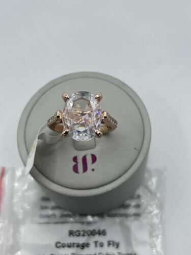 Bomb Party RG20046 Courage to Fly Diamond CZ Rose Gold Plating Sz7