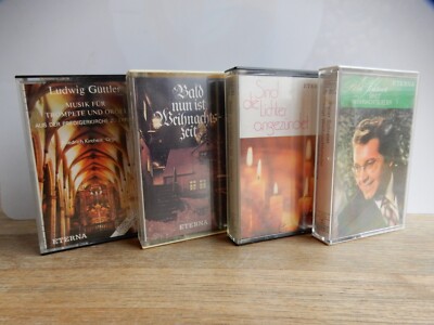 4 x KASSETTE MC BALD WEIHNACHTSZEIT SCHREIER ORGEL LICHTER  DDR VEB ETERNA AMIGA