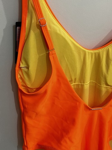 $159 Relleciga Paris costume da bagno donna L sfacciato 1 pezzo e copricostume arancione set 2 pezzi - Foto 13 di 19