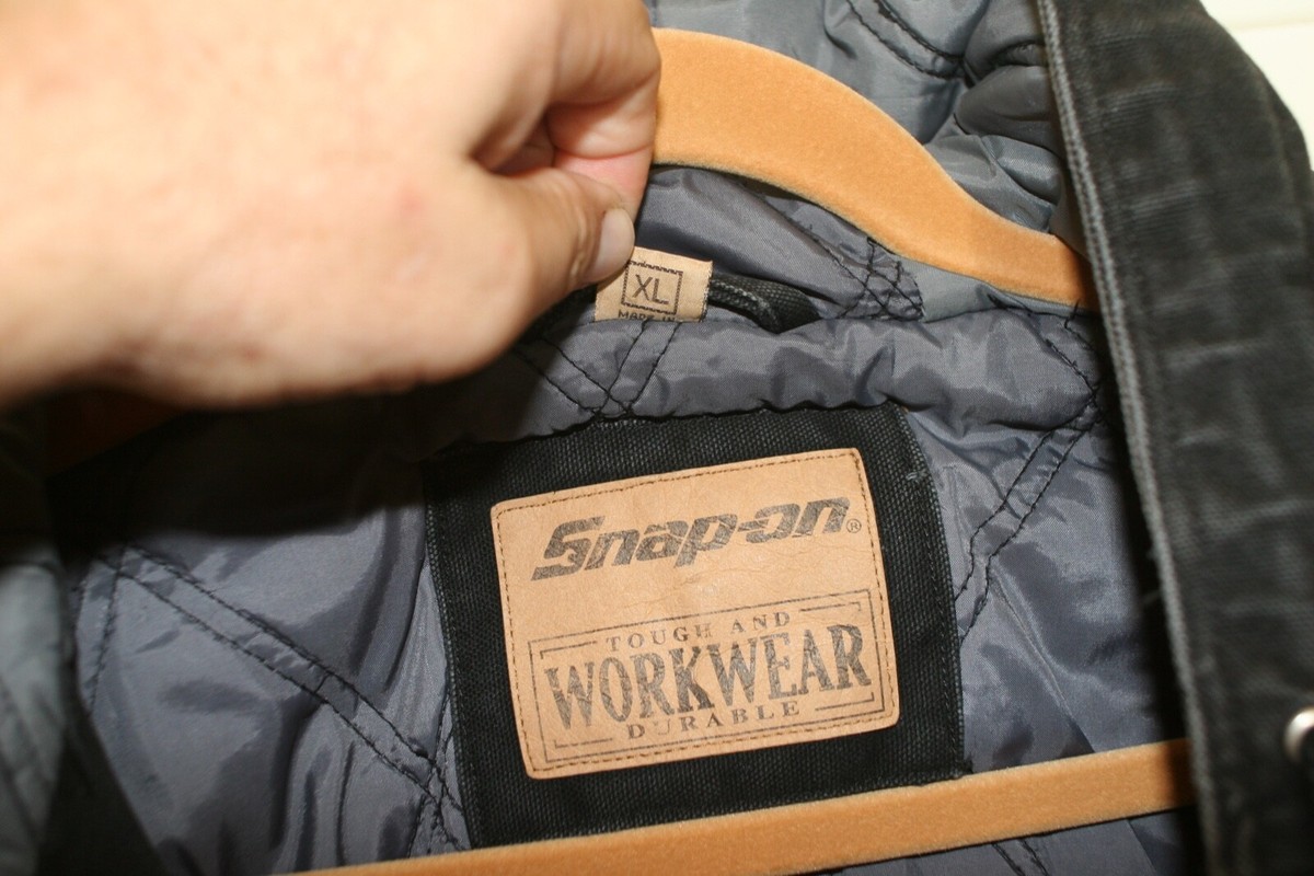 Snap-On Workwear Jacket Mens XL Black Gray Full Zip Quilted Snap-On Workwear Jacket Mens XL Black Gray Full Zip Quilted