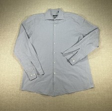 Hugo Boss Shirt Adult Large Blue Button Down Long Sleeve Collar Classic Logo