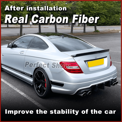 For Benz C204 C200 C350 C63 Coupe 08-14 REAl Carbon Rear Trunk Spoiler Wing Lip - Bild 2 von 10