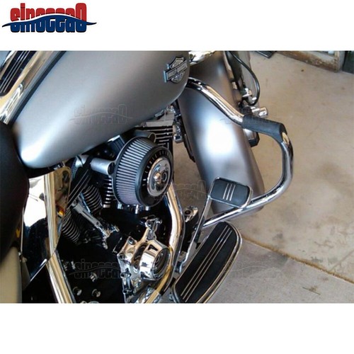 For 1997-2008 Harley Touring Street Glide Chrome Mustache Engine Guard Crash Bar - Picture 2 of 10