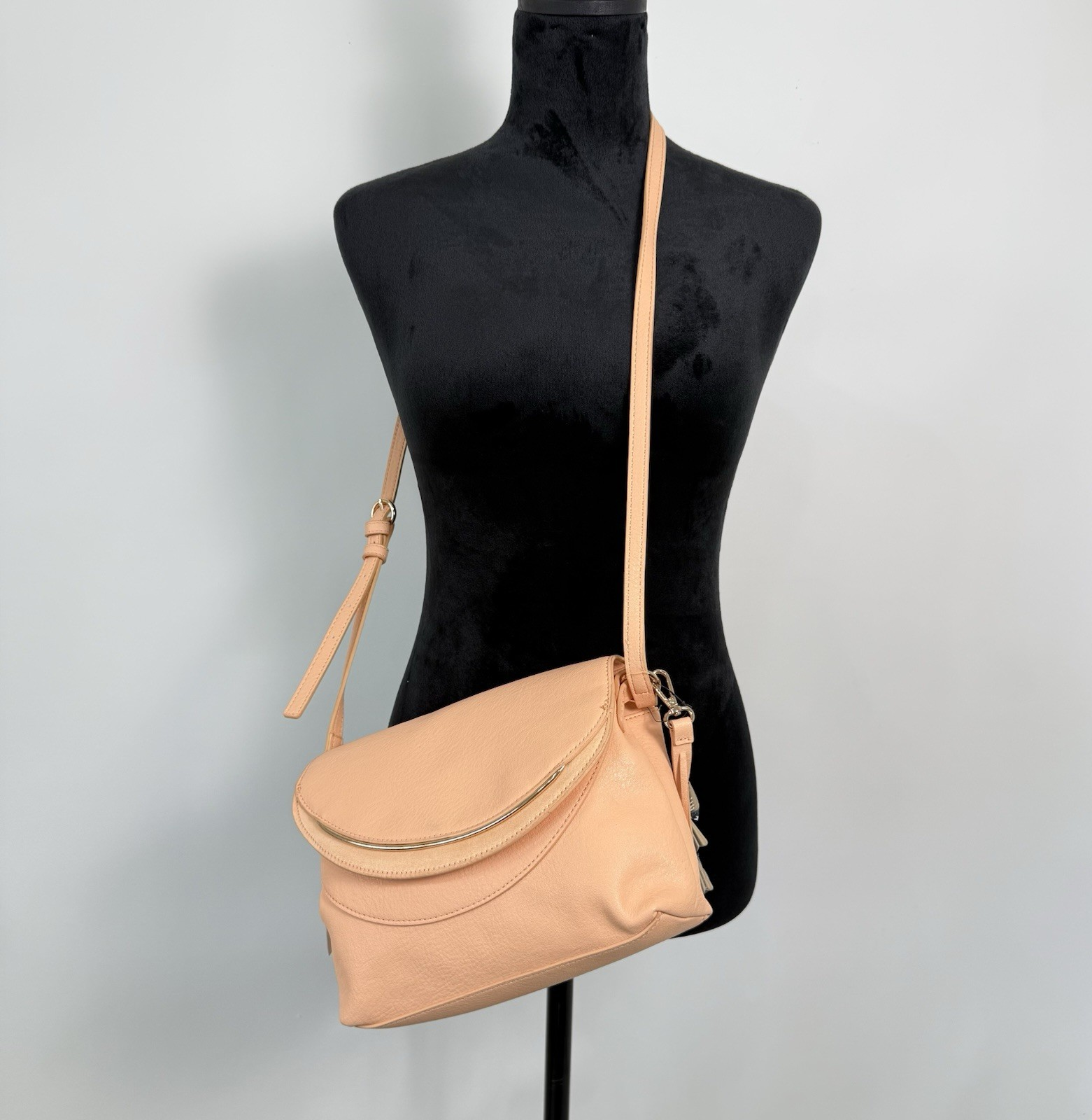 LC Lauren Conrad Blair Crossbody Bag Sorbet Pink-Orange Adjustable Strap