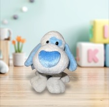 Walmart Puppy Dog Stuffed Plush Toy Heart Shaped Nose White Blue 7