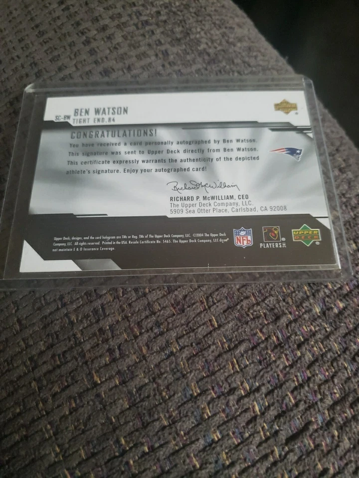 2004 Upper Deck Diamond Prosigs Collection Ben Watson Rookie RC Auto #SC-BW - Image 3 of 3