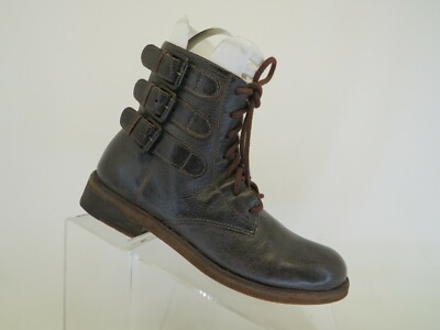 Matisse Brown Leather Zip Laces Ankle Fashion Boots Bootie Size 6 M