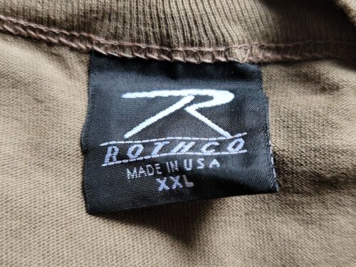 Rothco T Shirt xxl 100% Cotton Round Neck Brown - Made In USA - Picture 1 of 7