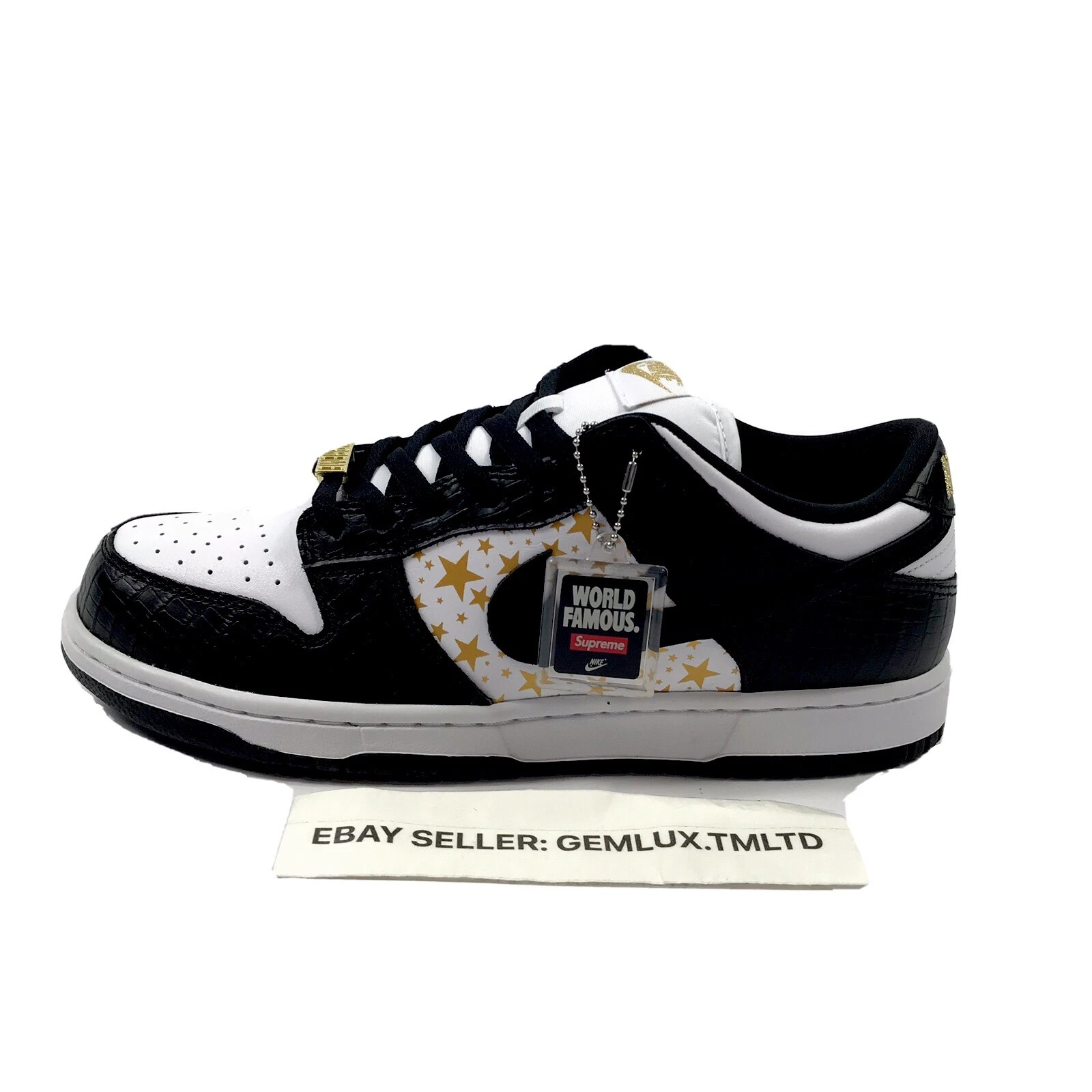 NIKE SB DUNK LOW x SUPREME STARS NOIR 2021 TAILLE : UK8,5 / US9,5