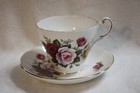 Vintage Regency Bone China Pink & White Roses Teacup and Saucer — photo 2