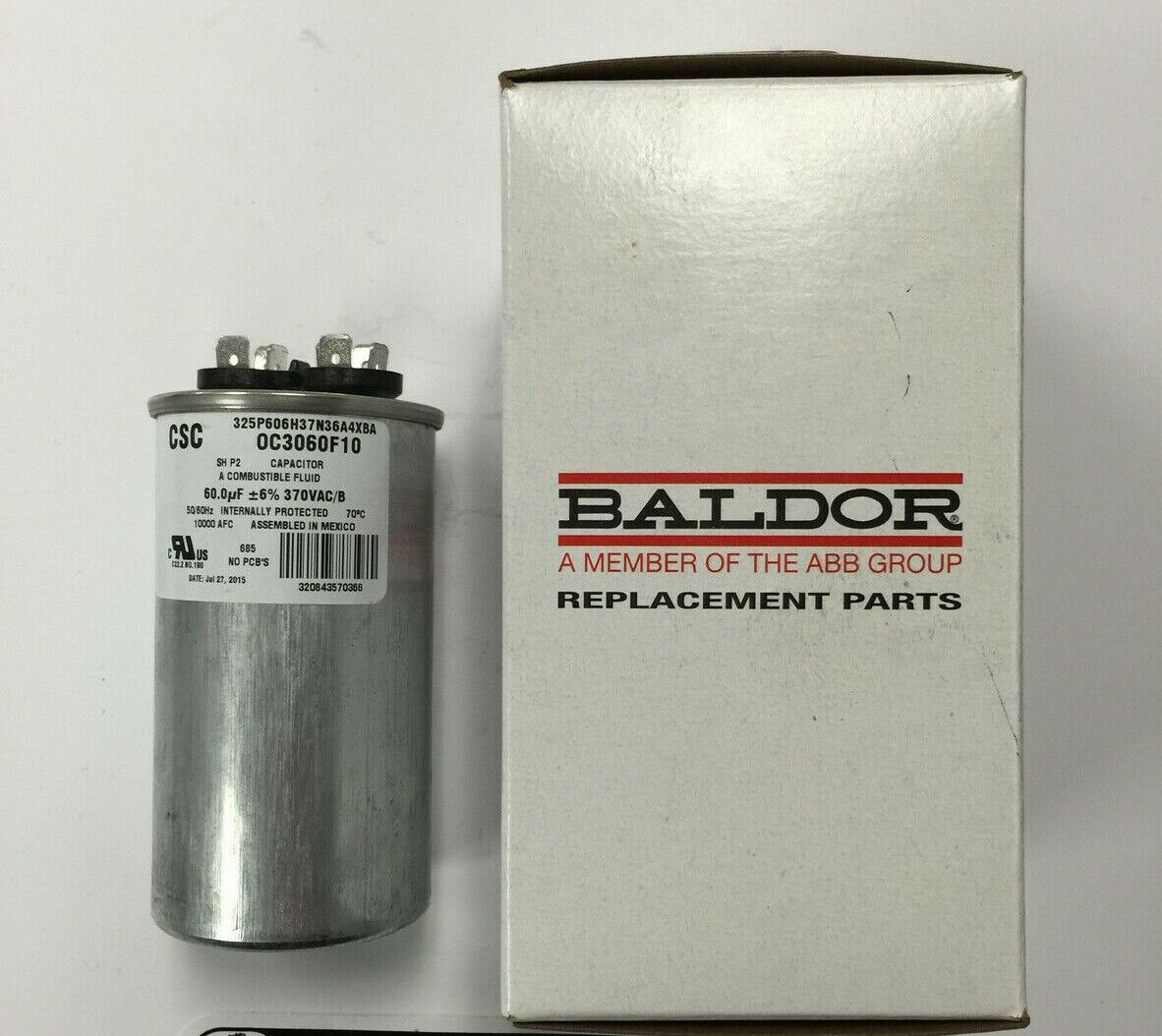 OC3060F10SP BALDOR RUN CAPACITOR 60uf FOR BALDOR MODEL OC3060F10SP BALDOR RUN CAPACITOR 60uf FOR BALDOR MODEL