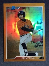 2020 Bowman Heritage Chrome JEREMY PENA RC ORANGE REFRACTOR #d 11/25 Astros 