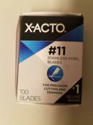 X-ACTO X621 #11 Stainless Steel 100 Blades For Precision Cutting & Trimming