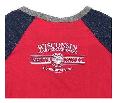 Harley-Davidson Youth Stencil Round Bar & Shield 3/4 Sleeve Raglan