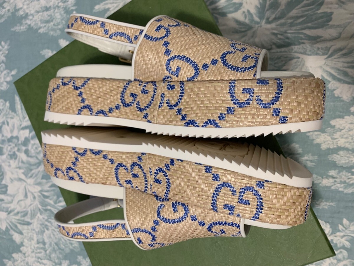【希少】GUCCI ストライプストラップサンダル ロゴ ネイビー 18cm org.jpg