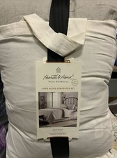    Hearth  Hand W/Magnolia Full/Queen Linen Blend Comforter 3 Set Jet Gray  