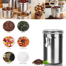 1.8L/1.2 Coffee Canister Airtight Stainless Steel Kitchen Food Storage Container