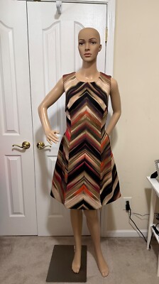 Calvin Klein Sleeveless Multi Color Fully Lined Dress