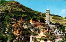 Vtg Hong Kong The Whole View of The Tiger Balm Garden Postcard
