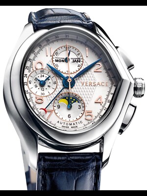 NWT VERSACE V MASTER MOONPHASE AUTOMATIC VALJOUX 7751 CHRONO $5270.00