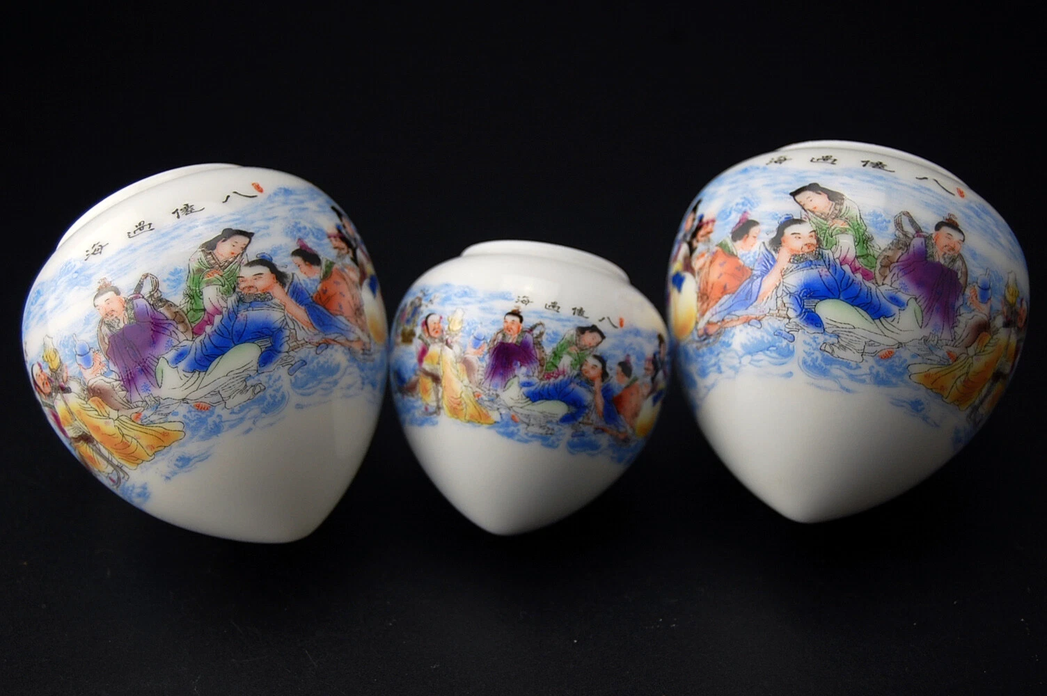 Large Vintage Porcelain Bird Feeders Bowl Cup for Chinese Bamboo Bird Cage Monks