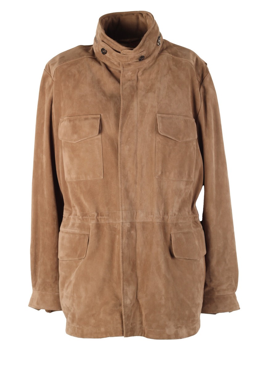 【関税&送料込】Loro Piana Traveller Suede Jacket Loro Piana Brown Suede Traveller Jacket Coat Size 56 IT