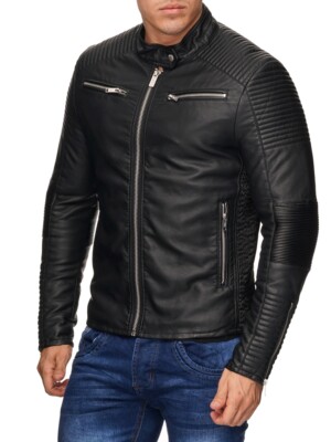 Redbridge Herren Lederjacke Kunstleder Übergangsjacke Bikerjacket