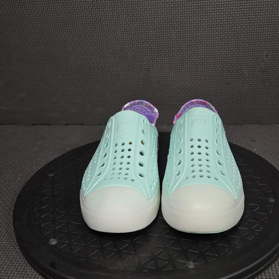 Zapatos sin cordones Skechers Foamies Guzmán para niños pequeños talla 13 azul blanco iluminado Foto 2 de 4