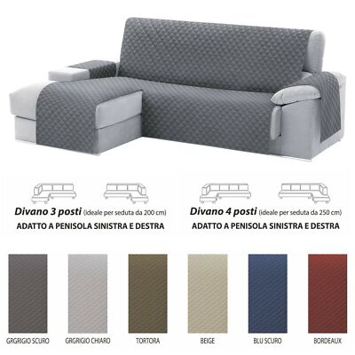 Copridivano Salvadivano Doubleface trapuntato con penisola dx/sx