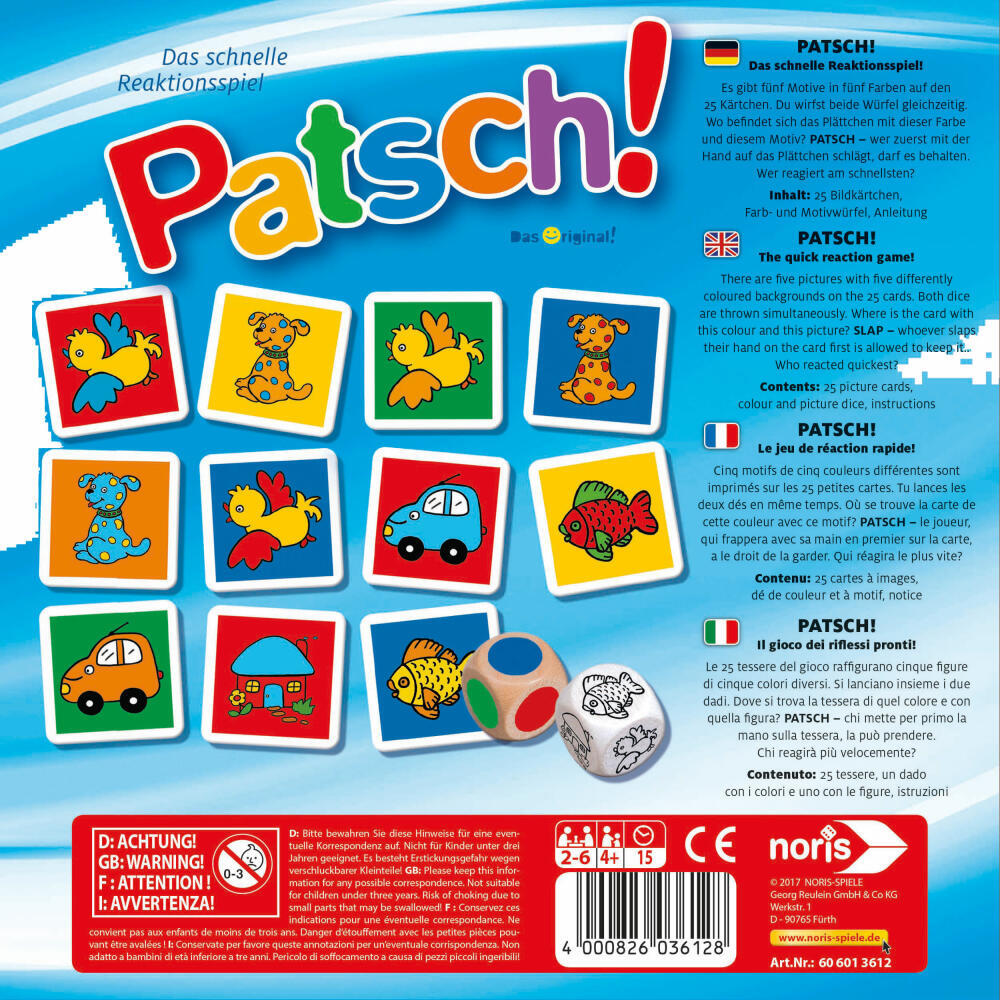 Thumbnail - Noris Patsch, Kartenspiel Reaktionsspiel Gesellschaftsspiel Würfel