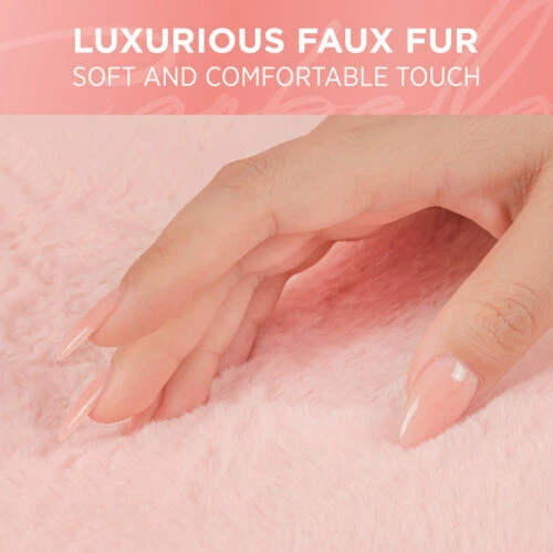 Carbella Suave Rosa Lana Piel Imitación Piel de Oveja Fundas de Asiento Delantero Protector para Coches Foto 4 de 4