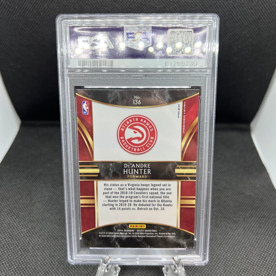 PSA 10 GEM MINT 2019-20 Panini Select De'Andre Hunter Silver Prizm Rookie RC - Image 4 of 4