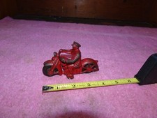 Vintage Harley Davidson Red Cast Iron Motorcycle Policeman -