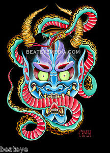 Coleman Sticker Tattoo Flash Comix Monsters Skateboard Oni Demon