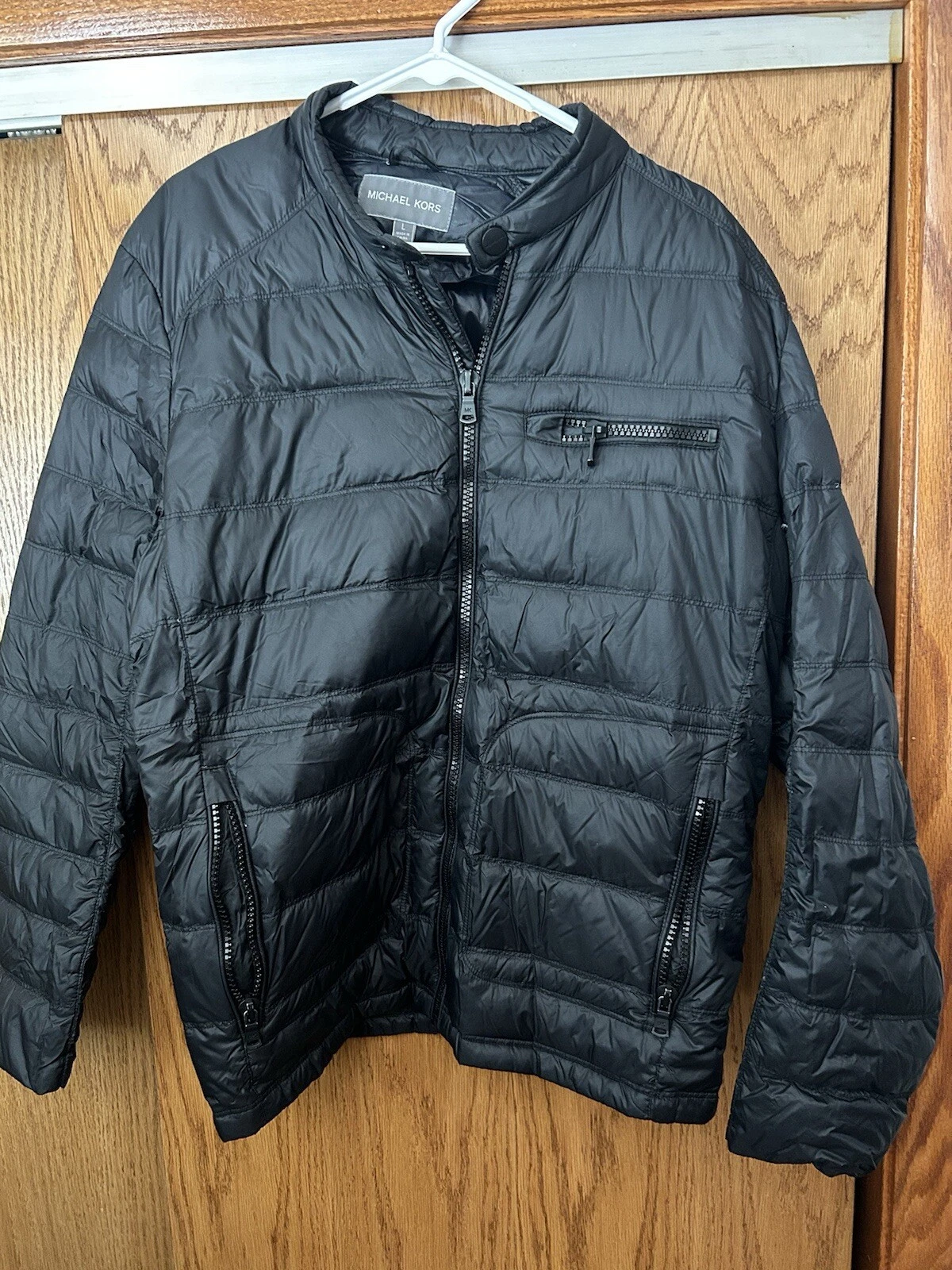 Michael Kors Jacket Adult Large Down Puffer Black Full Zip Luxury Men A1