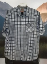 MINT 5.11 TACTICAL L WHITE GRAY SLIMFIT PLAID SHORT SLEEVE BUTTON UP SHIRT 71394