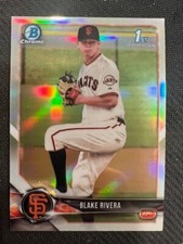 2018 Bowman Draft - Blake Rivera ( Giants ) 1st Chrome Rookie Refractor #BDC-80