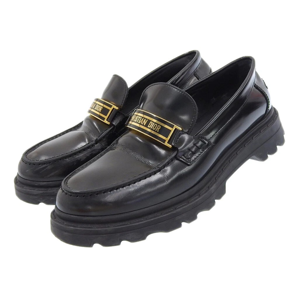 Mocassins Christian Dior CHRISTIAN DIOR Christian Dior plaque logo cuir...