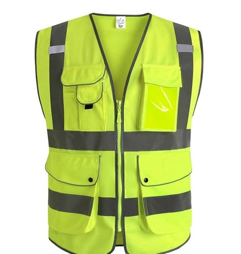 New XXL Unisex 9 Pocket Class 2 High Vis Yellow Reflective Safety Vest•Durable - Picture 12 of 14