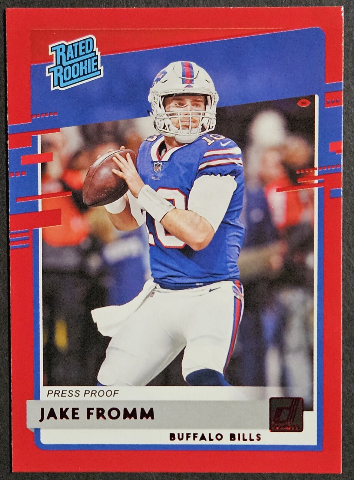 2020 Panini Donruss Press Proof Red Rated Rookie #305 Jake Fromm Buffalo Bills