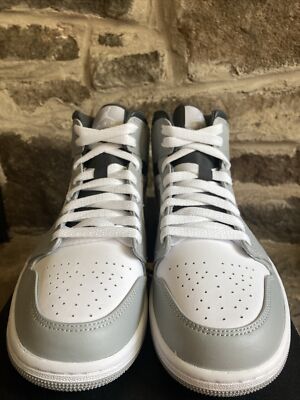 Nike Air Jordan 1 Mid Light Smoke Grey White Anthracite 554724-078