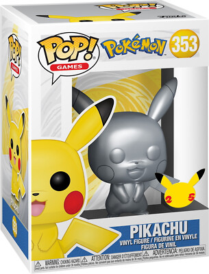 Pokemon - Pikachu 353 25 Years Metalic - Funko Pop! - Vinyl Figur