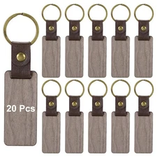 Wood Keychain Blanks Small Key Chain Bulk for  Engraving Y9I42833