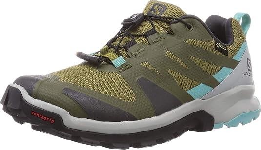 Nuove scarpe da trekking donna Salomon XA Rogg Gore Tex impermeabili trail taglia 7 verdi