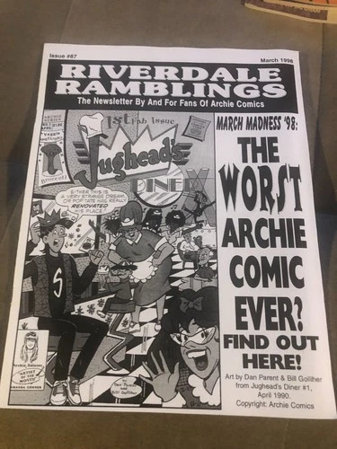 Fanzine RIVERDALE RAMBLINGS #87 - Archie Comics Newsletter - March 1998