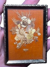 Unique Nature Wall Decor Vintage Pressed Dried Flower Art In Gold Frame